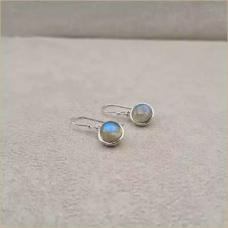 Boucles d’oreilles rondes en labradorite “EI1309.L”