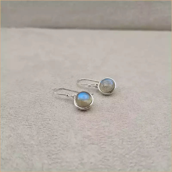 Boucles d’oreilles rondes en labradorite “EI1309.L”