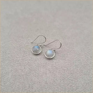 Boucles d’oreilles rondes en pierre de lune “EI1309.P”