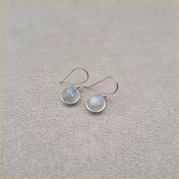 Boucles d’oreilles rondes en pierre de lune “EI1309.P”
