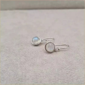 Boucles d’oreilles rondes en pierre de lune “EI1309.P”