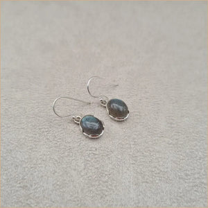 Boucles d'oreilles rondes en labradorite "EI1311.L"