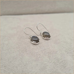 Boucles d'oreilles rondes en labradorite "EI1311.L"