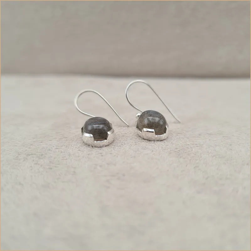 Boucles d'oreilles rondes en labradorite "EI1311.L"
