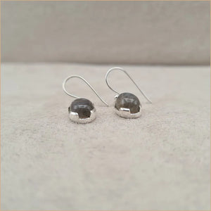 Boucles d'oreilles rondes en labradorite "EI1311.L"