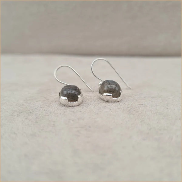 Boucles d'oreilles rondes en labradorite "EI1311.L"