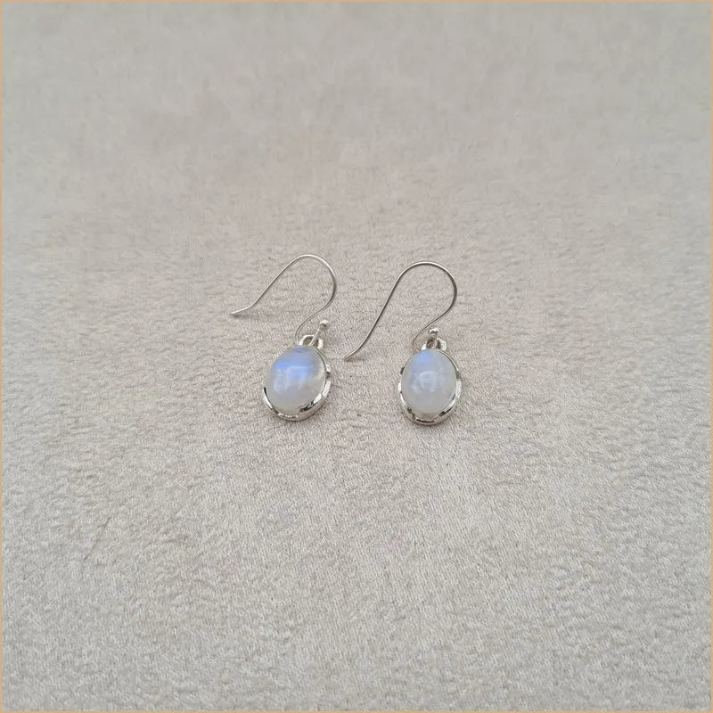 Boucles d'oreilles rondes en pierre de lune "EI1311.P"