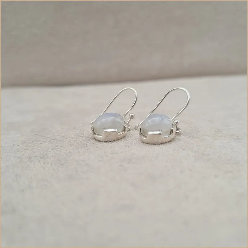 Boucles d'oreilles rondes en pierre de lune "EI1311.P"