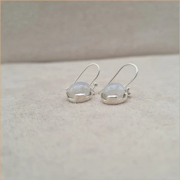 Boucles d'oreilles rondes en pierre de lune "EI1311.P"
