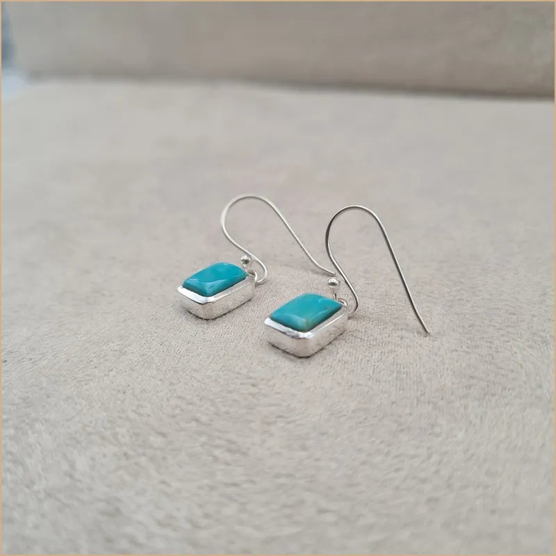Boucles d'oreilles carrées en turquoise "EI1312"