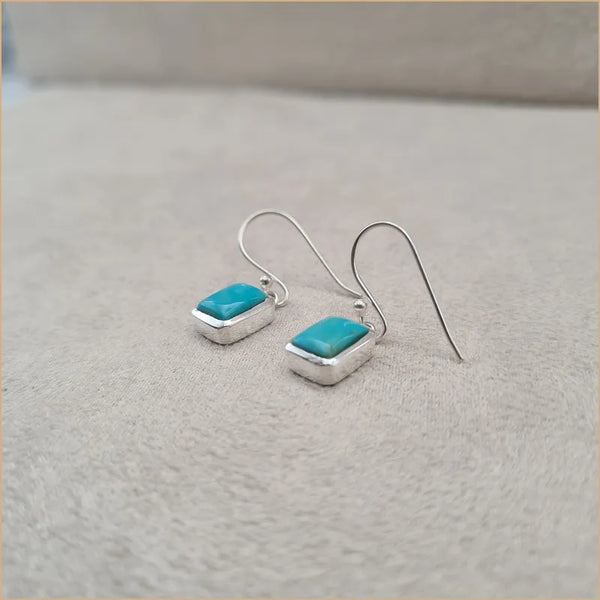 Boucles d'oreilles carrées en turquoise "EI1312"