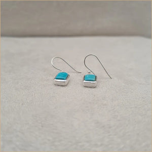 Boucles d'oreilles carrées en turquoise "EI1312"