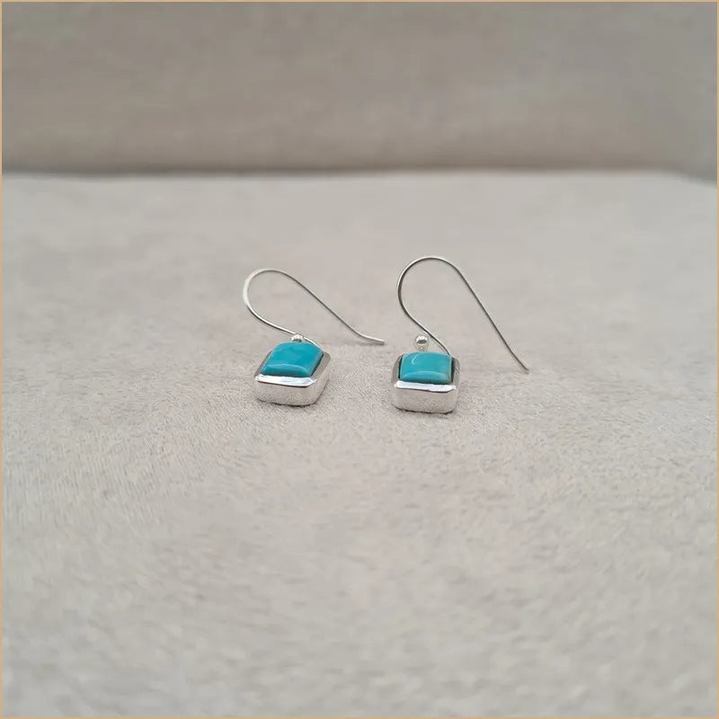 Boucles d'oreilles carrées en turquoise "EI1312"