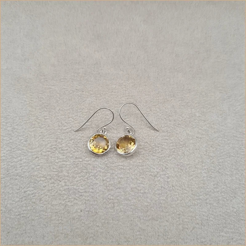 Boucles d'oreilles rondes en citrine "EI1313.C"