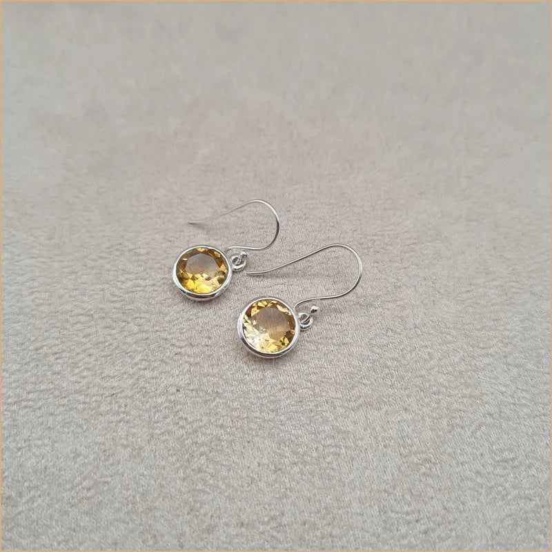 Boucles d'oreilles rondes en citrine "EI1313.C"