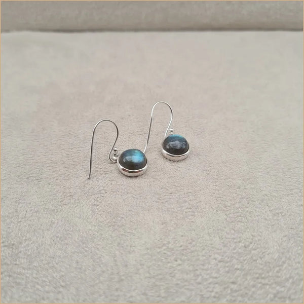 Boucles d'oreilles rondes en labradorite "EI1313.L"