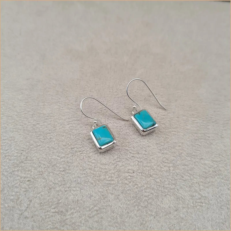 Boucles d'oreilles carrées en turquoise "EI1314.Y"