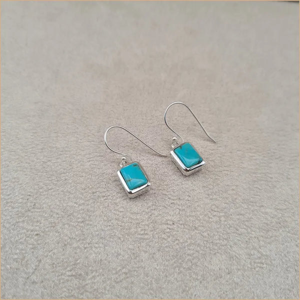 Boucles d'oreilles carrées en turquoise "EI1314.Y"