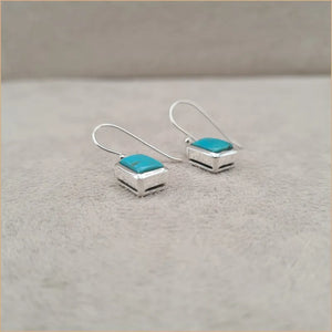 Boucles d'oreilles carrées en turquoise "EI1314.Y"