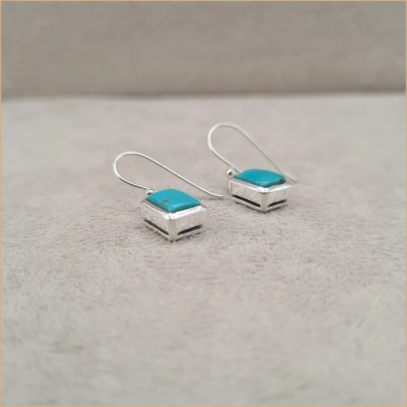 Boucles d'oreilles carrées en turquoise "EI1314.Y"