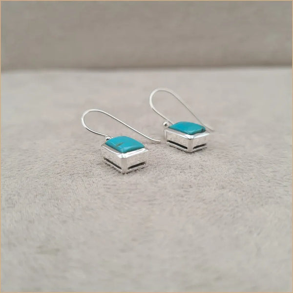 Boucles d'oreilles carrées en turquoise "EI1314.Y"