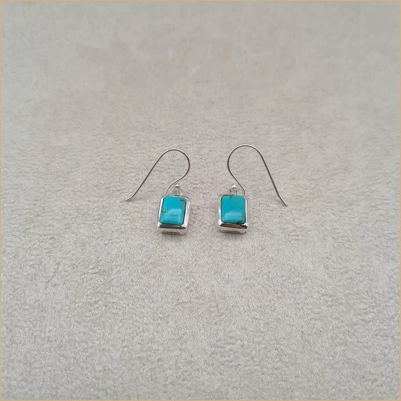 Boucles d'oreilles carrées en turquoise "EI1314.Y"