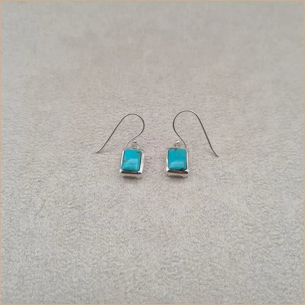 Boucles d'oreilles carrées en turquoise "EI1314.Y"