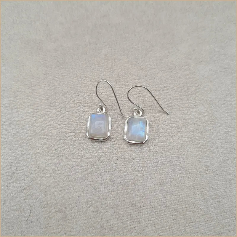 Boucles d'oreilles carrées en pierre de lune "EI1315.P"