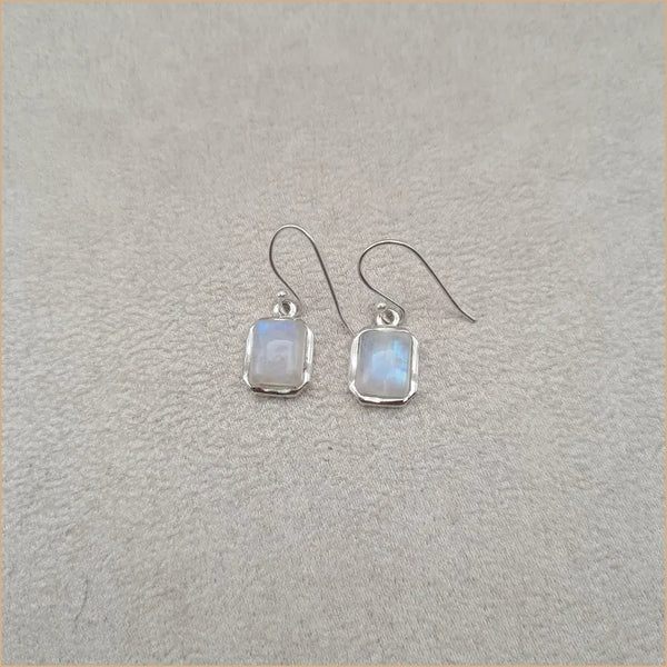 Boucles d'oreilles carrées en pierre de lune "EI1315.P"