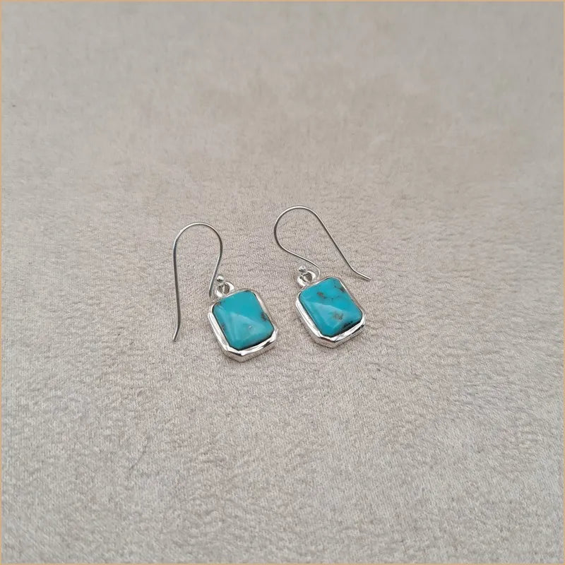 Boucles d'oreilles carrées en turquoise "EI1315.Y"
