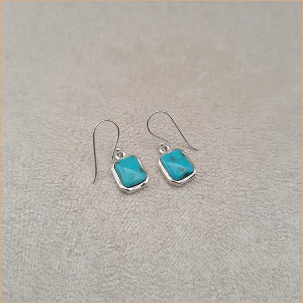 Boucles d'oreilles carrées en turquoise "EI1315.Y"
