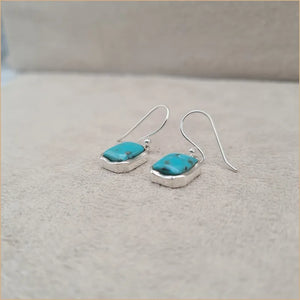 Boucles d'oreilles carrées en turquoise "EI1315.Y"