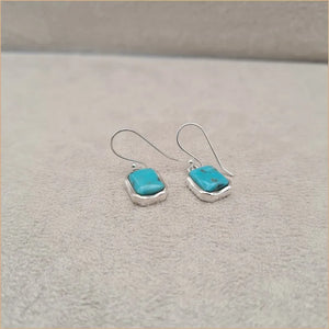 Boucles d'oreilles carrées en turquoise "EI1315.Y"
