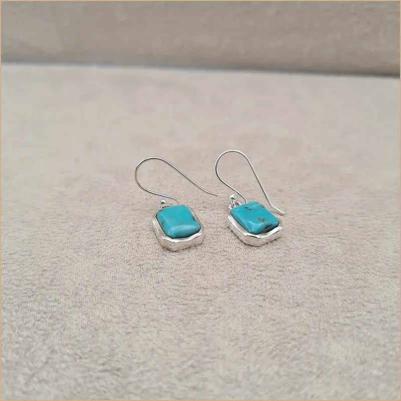 Boucles d'oreilles carrées en turquoise "EI1315.Y"