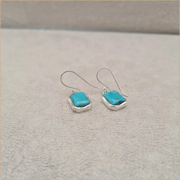 Boucles d'oreilles carrées en turquoise "EI1315.Y"