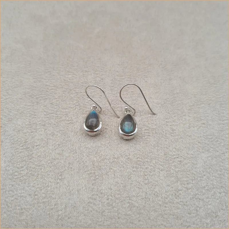 Boucles d'oreilles gouttes en labradorite "EI1316.L"
