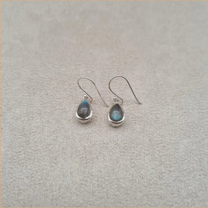 Boucles d'oreilles gouttes en labradorite "EI1316.L"