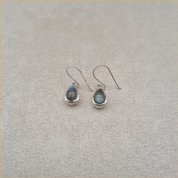 Boucles d'oreilles gouttes en labradorite "EI1316.L"