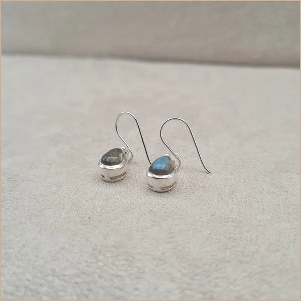 Boucles d'oreilles gouttes en labradorite "EI1316.L"