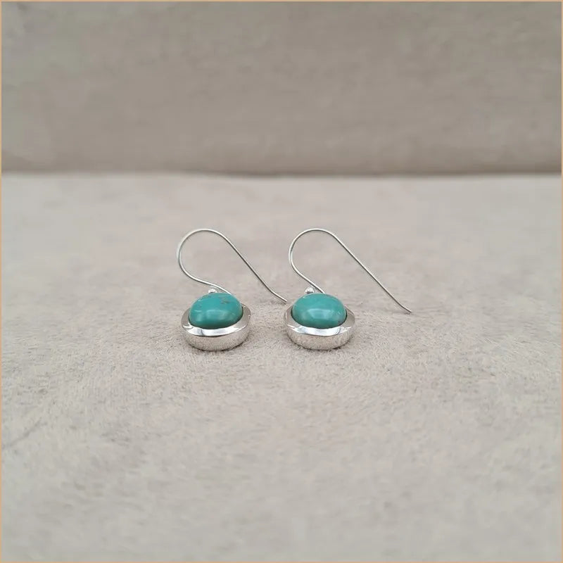Boucles d'oreilles rondes en turquoise "EI1317.Y"