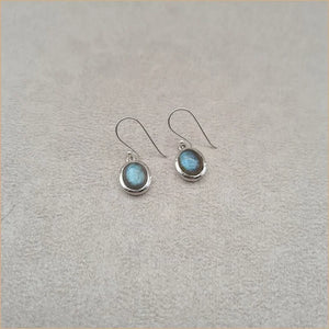 Boucles d'oreilles rondes en labradorite "EI1317.L"