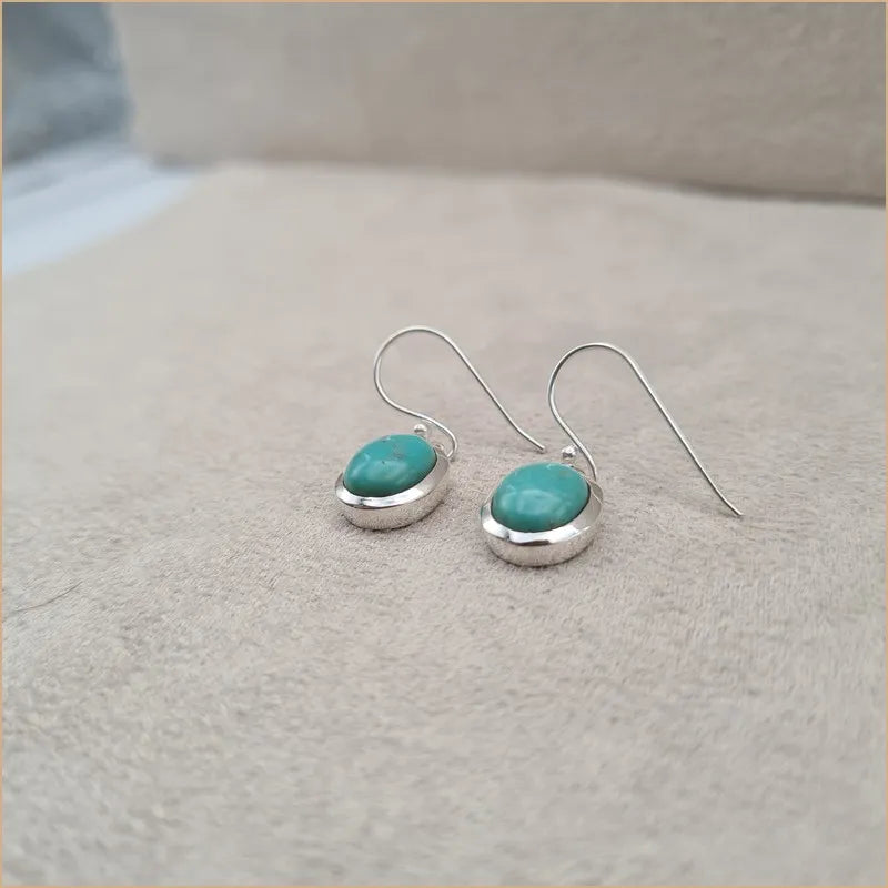 Boucles d'oreilles rondes en turquoise "EI1317.Y"