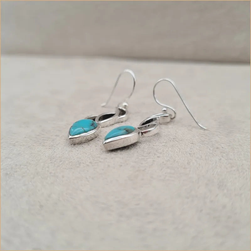 Boucles d'oreilles pendantes en turquoise "EI1318.Y"