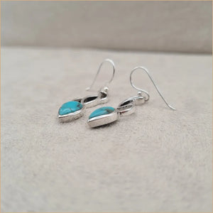 Boucles d'oreilles pendantes en turquoise "EI1318.Y"