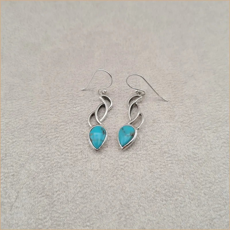 Boucles d'oreilles pendantes en turquoise "EI1318.Y"
