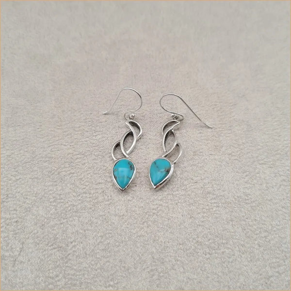 Boucles d'oreilles pendantes en turquoise "EI1318.Y"