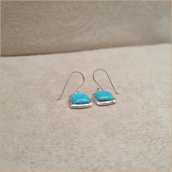 Boucles d'oreilles carrées en turquoise "EI1319.Y"