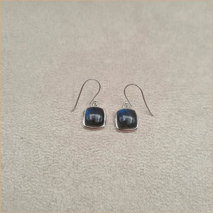 Boucles d'oreilles carrées en labradorite "EI1319.L"