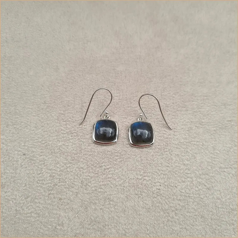 Boucles d'oreilles carrées en labradorite "EI1319.L"