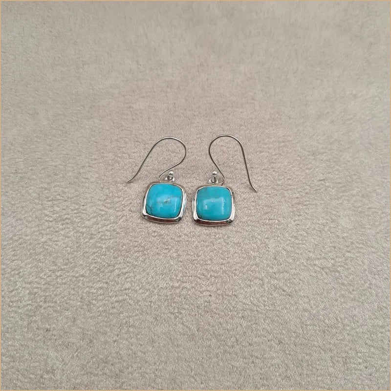 Boucles d'oreilles carrées en turquoise "EI1319.Y"
